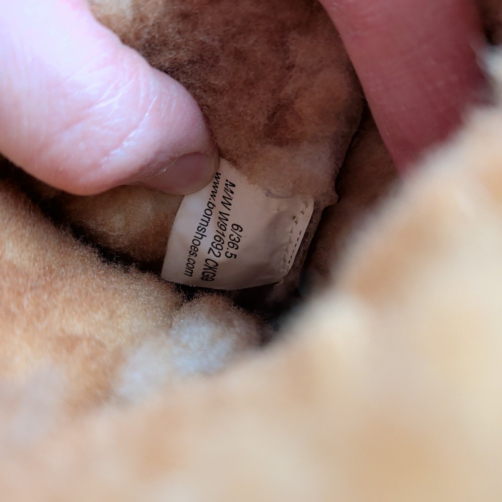 Born Amaze Brown Leather Shearling Lined Mid-Calf Buckle Boots Womens 6 36.5 - Picture 8 of 9